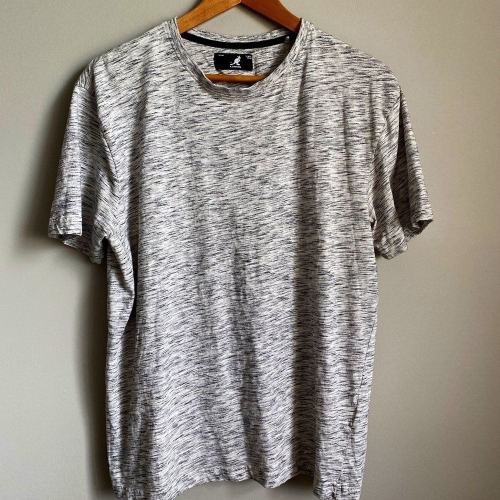 Kangol Men's Short Sleeve Salt + Pepper Casual‎ T-shirt Size Medium